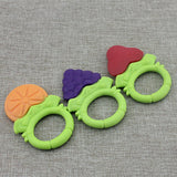 Baby Silicone Fruit Grape Strawberry Orange Teether Teething Chew Ring Toy Gift
