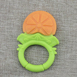 Baby Silicone Fruit Grape Strawberry Orange Teether Teething Chew Ring Toy Gift