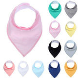 Newborn Infant Kids Cotton Baby Feeding Drinking Bib Snap On Triangular Towel