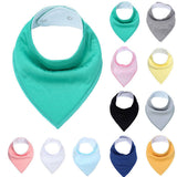 Newborn Infant Kids Cotton Baby Feeding Drinking Bib Snap On Triangular Towel