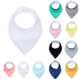 Newborn Infant Kids Cotton Baby Feeding Drinking Bib Snap On Triangular Towel