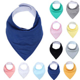 Newborn Infant Kids Cotton Baby Feeding Drinking Bib Snap On Triangular Towel