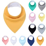 Newborn Infant Kids Cotton Baby Feeding Drinking Bib Snap On Triangular Towel