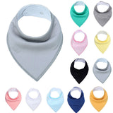 Newborn Infant Kids Cotton Baby Feeding Drinking Bib Snap On Triangular Towel