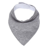 Newborn Infant Kids Cotton Baby Feeding Drinking Bib Snap On Triangular Towel