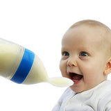 90ML Silicone Extrusion Type Feeding Spoon Rice Paste Feeding Bottle for Baby