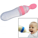 90ML Silicone Extrusion Type Feeding Spoon Rice Paste Feeding Bottle for Baby