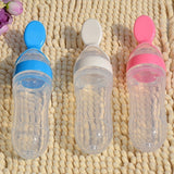 90ML Silicone Extrusion Type Feeding Spoon Rice Paste Feeding Bottle for Baby
