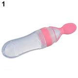 90ML Silicone Extrusion Type Feeding Spoon Rice Paste Feeding Bottle for Baby