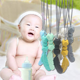 Baby Silicone Teether Feather Pendant Beads Teething Necklace Chain Chewing Toy