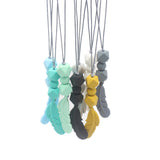 Baby Silicone Teether Feather Pendant Beads Teething Necklace Chain Chewing Toy