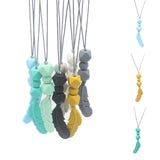 Baby Silicone Teether Feather Pendant Beads Teething Necklace Chain Chewing Toy