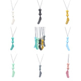 Baby Silicone Teether Feather Pendant Beads Teething Necklace Chain Chewing Toy
