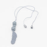 Baby Silicone Teether Feather Pendant Beads Teething Necklace Chain Chewing Toy