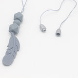 Baby Silicone Teether Feather Pendant Beads Teething Necklace Chain Chewing Toy