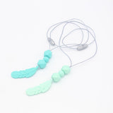 Baby Silicone Teether Feather Pendant Beads Teething Necklace Chain Chewing Toy