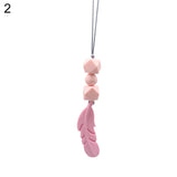 Baby Silicone Teether Feather Pendant Beads Teething Necklace Chain Chewing Toy
