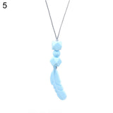 Baby Silicone Teether Feather Pendant Beads Teething Necklace Chain Chewing Toy