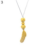 Baby Silicone Teether Feather Pendant Beads Teething Necklace Chain Chewing Toy