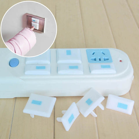 6Pcs 3 Holes Safety Electric Outlet Plug Child Proof Shock Guard Protector Cover