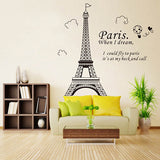 Fashion Eiffel Tower Letter Heart Wall Art Sticker Decal Home Bedroom DIY Decor
