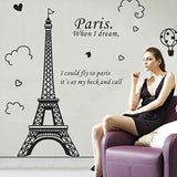 Fashion Eiffel Tower Letter Heart Wall Art Sticker Decal Home Bedroom DIY Decor
