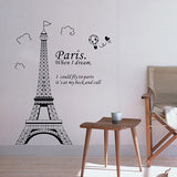 Fashion Eiffel Tower Letter Heart Wall Art Sticker Decal Home Bedroom DIY Decor