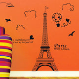 Fashion Eiffel Tower Letter Heart Wall Art Sticker Decal Home Bedroom DIY Decor