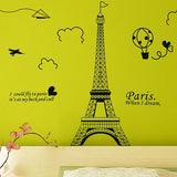 Fashion Eiffel Tower Letter Heart Wall Art Sticker Decal Home Bedroom DIY Decor