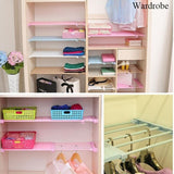 Wardrobe Nail Free Storage Shelf Rack Scalable Layered Partition Board Separator