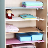 Wardrobe Nail Free Storage Shelf Rack Scalable Layered Partition Board Separator