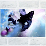 Lovely DIY Black Cat Flower Handmade Wall Artificial Diamond Painting Room Decor