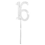 10 16 18 20 21 25 50 60 70 Wedding Anniversary Birthday Rhinestone Cake Topper