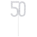 10 16 18 20 21 25 50 60 70 Wedding Anniversary Birthday Rhinestone Cake Topper