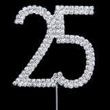 10 16 18 20 21 25 50 60 70 Wedding Anniversary Birthday Rhinestone Cake Topper