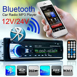 Car FM Radio Bluetooth 1 DIN In Dash 12V SD/USB Aux Input FM Stereo Head Unit