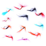 12Pcs/Set Feathered Artificial Dry Fly Fish Hooks Lure Bait Fishing Tackle