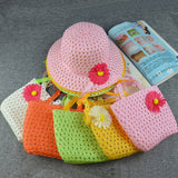 Summer Beach Little Princess Baby Kids Girl Flower Straw Sun Hat and Bag Gift