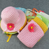 Summer Beach Little Princess Baby Kids Girl Flower Straw Sun Hat and Bag Gift