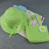 Summer Beach Little Princess Baby Kids Girl Flower Straw Sun Hat and Bag Gift