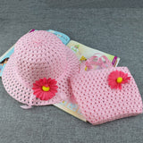 Summer Beach Little Princess Baby Kids Girl Flower Straw Sun Hat and Bag Gift
