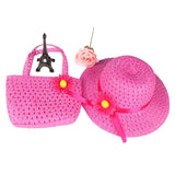 Summer Beach Little Princess Baby Kids Girl Flower Straw Sun Hat and Bag Gift