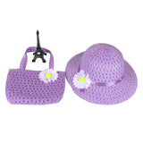 Summer Beach Little Princess Baby Kids Girl Flower Straw Sun Hat and Bag Gift