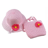 Summer Beach Little Princess Baby Kids Girl Flower Straw Sun Hat and Bag Gift