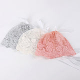 Newborn Girls Boys Lovely Cotton Lace Floral Cap Photography Prop Hat with Strap