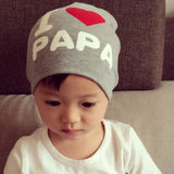 I Love Mama/Papa Letter Print Baby Boy Girl Beanie Cap Elastic Outdoor Skull Hat