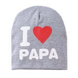I Love Mama/Papa Letter Print Baby Boy Girl Beanie Cap Elastic Outdoor Skull Hat