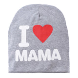I Love Mama/Papa Letter Print Baby Boy Girl Beanie Cap Elastic Outdoor Skull Hat