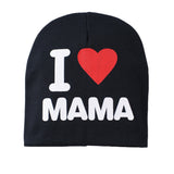 I Love Mama/Papa Letter Print Baby Boy Girl Beanie Cap Elastic Outdoor Skull Hat