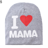 I Love Mama/Papa Letter Print Baby Boy Girl Beanie Cap Elastic Outdoor Skull Hat